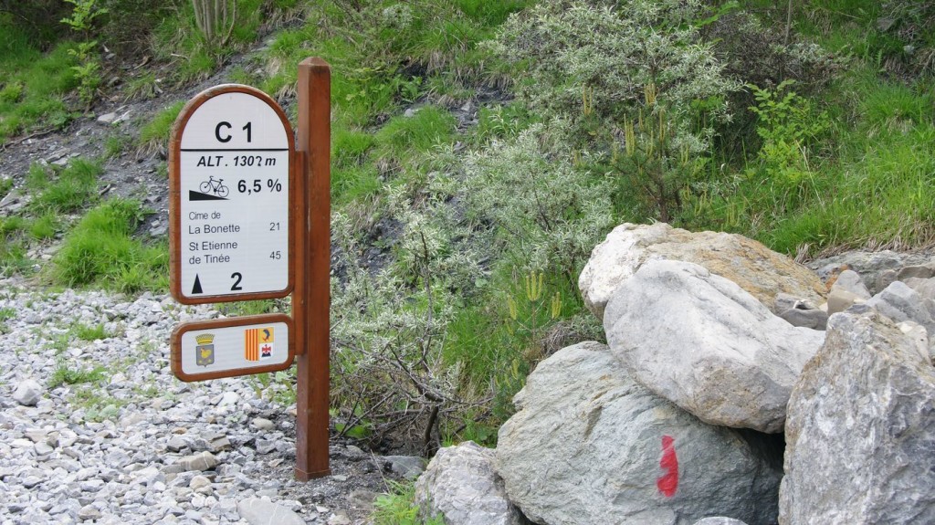 km-Schild zum Cime de la Bonette